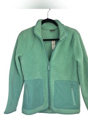 New T By Talbots Tiffany Blue Sherpa Jacket Size XS NWT Full Zip
